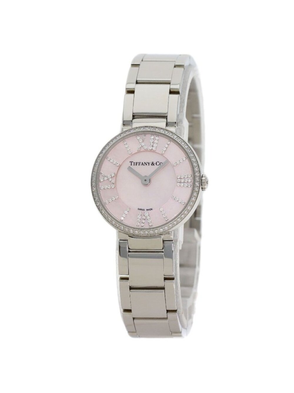 Tiffany & Co Atlas 2 Hand Diamond Watch SS